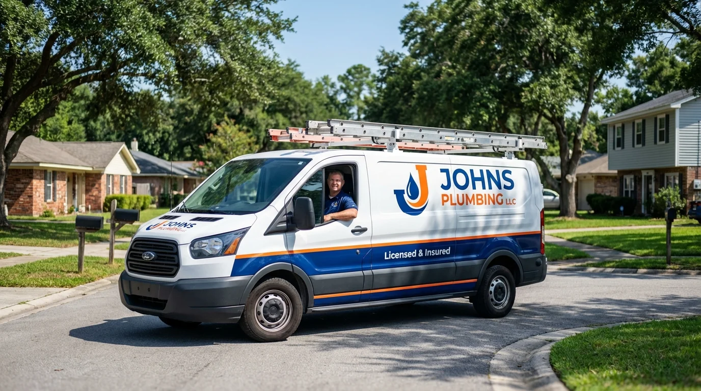 Johns Plumbing LLC service van in Hammonton, NJ